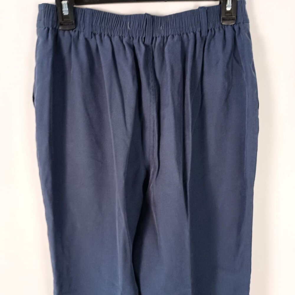 Nine West Women Blue Relaxed Fit Pants Size M Half Elastic Waist Casual - Picture 5 of 8